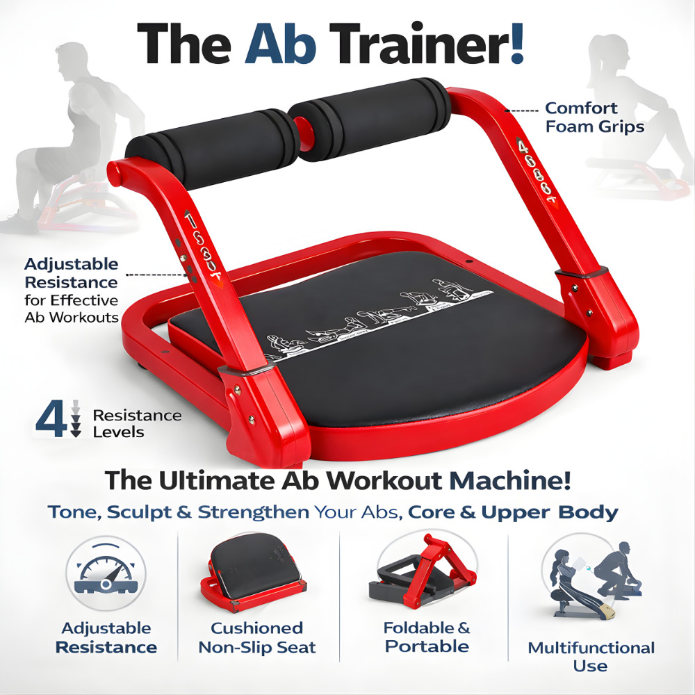 Ab Machine Trainer Sit Up Bench Core Workout Home Gym Equipment Foldable 330lbs