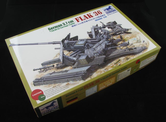 BRONCO CB35042 1/35 German 3.7cm Flakvierling 36 w/Sd.Ah.52
