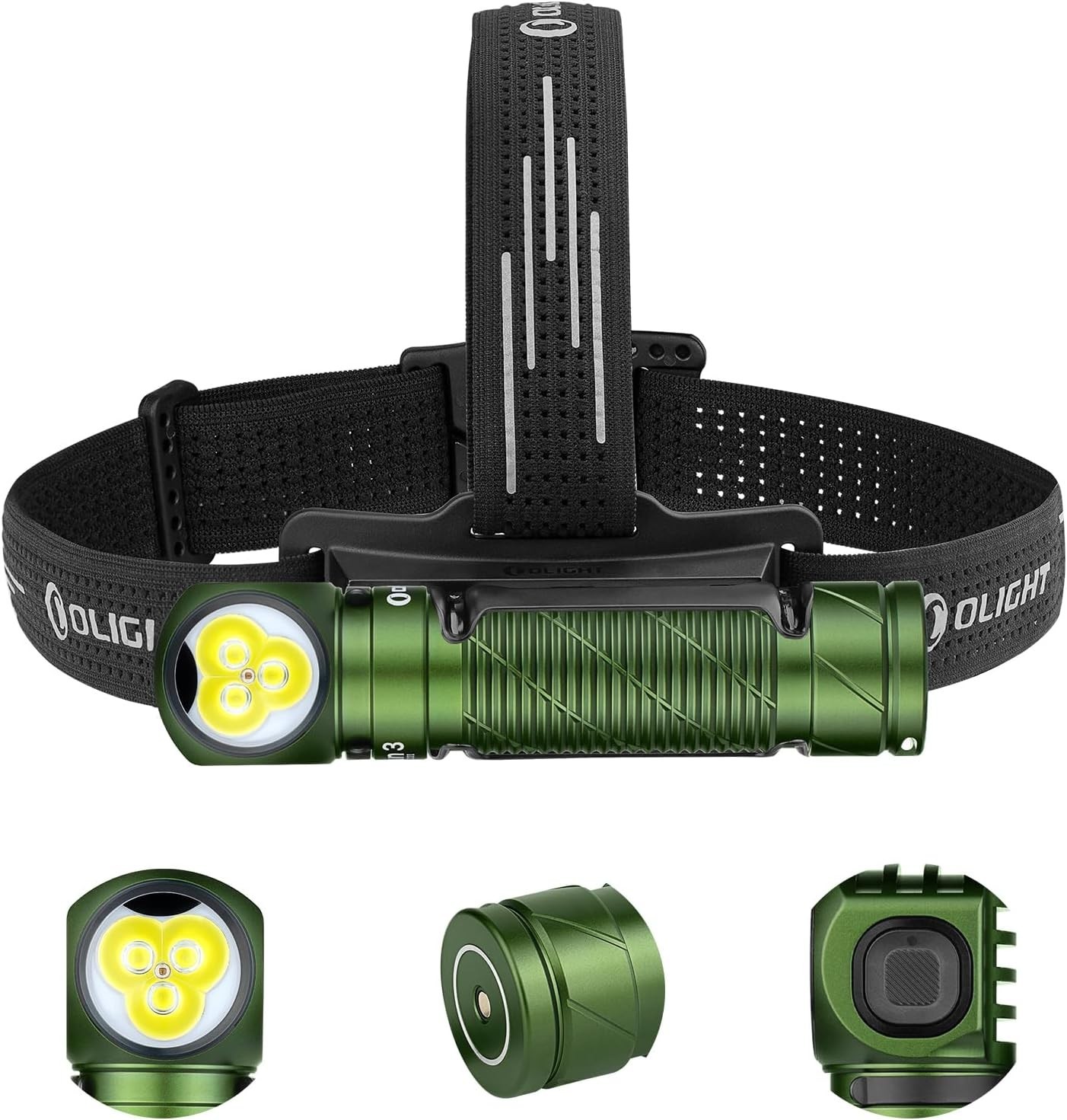 Perun 3 Headlamp 3000 Lumens Waterproof 2-in-1 Head lamp Flashlight , OD Green