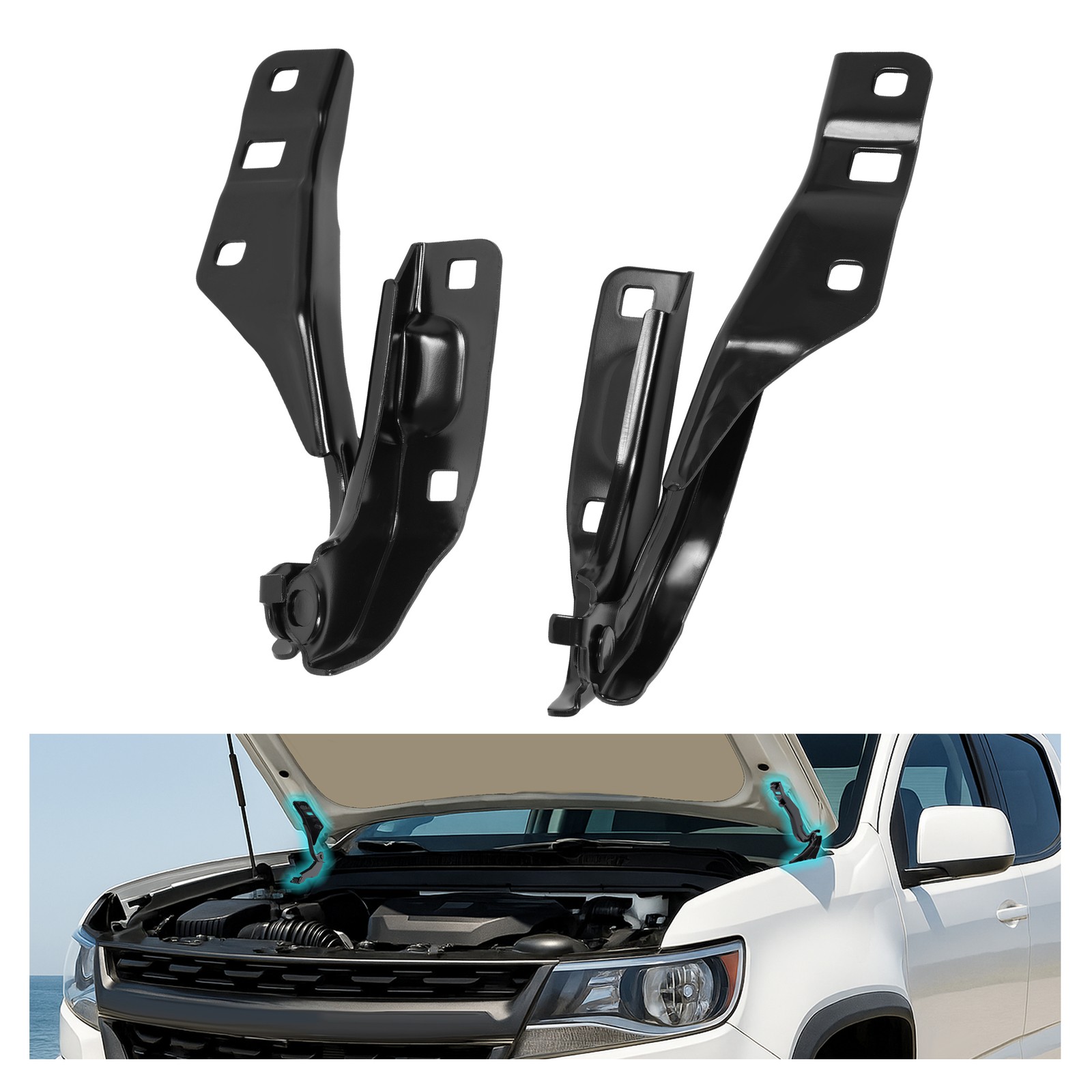 Hood Hinges L + R Driver & Passenger Side For 15-22 Chevy Colorado GMC Canyon
