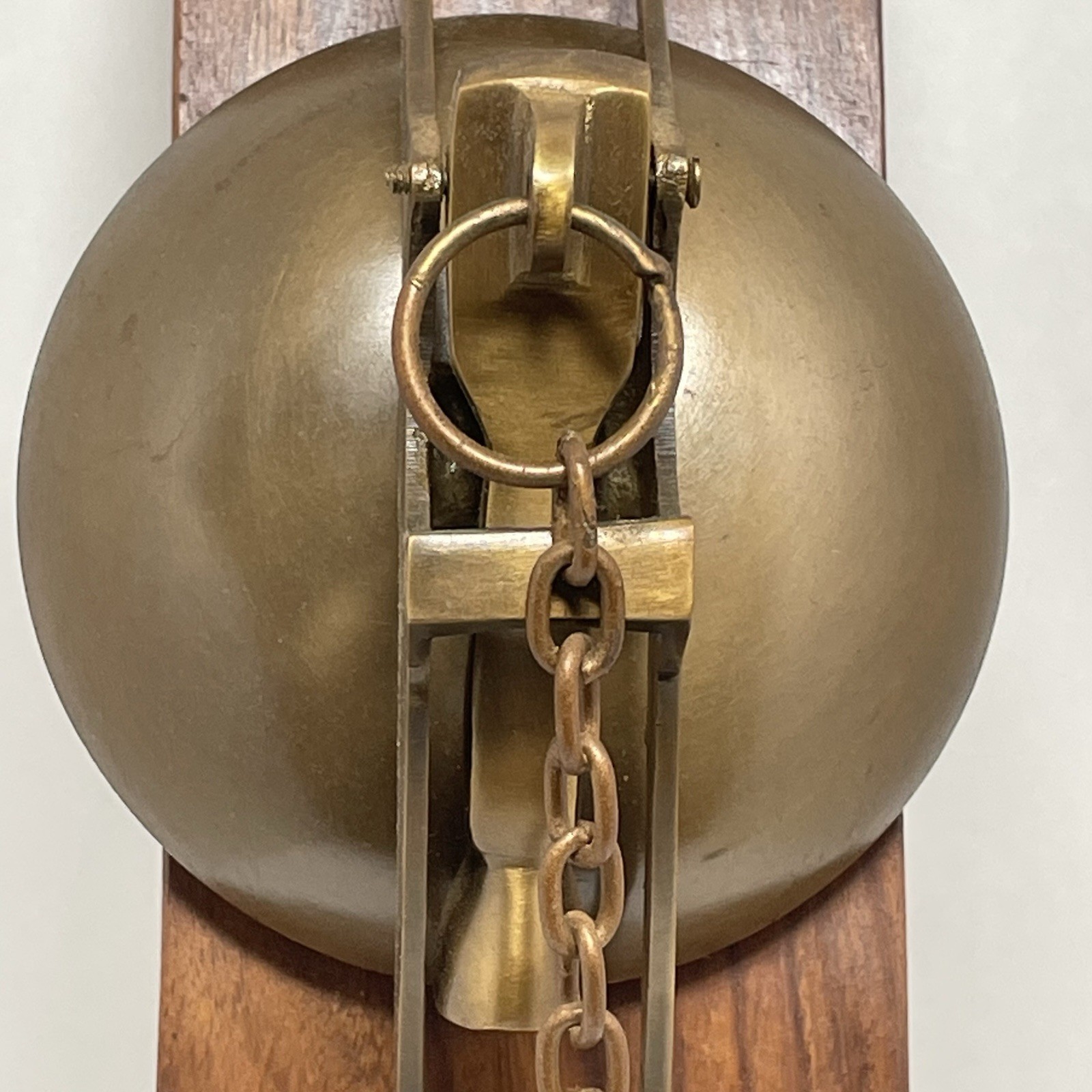 Wall Mount Brass Pull Chain Door Bell 14” Reproduction