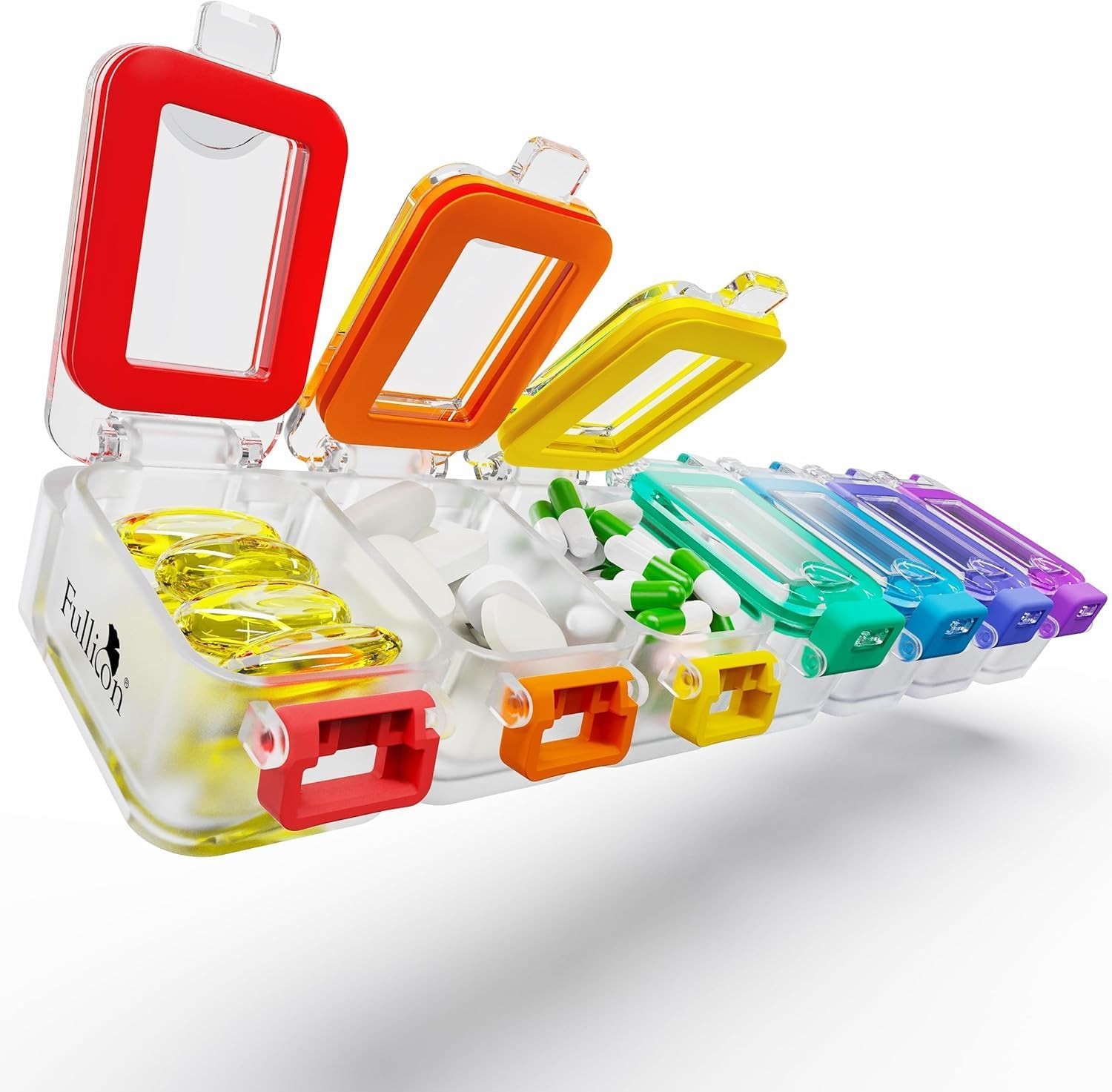 Weekly Pill Organizer 7 Day Ultra Moisture and Spill Proof Daily Pill Box, Large