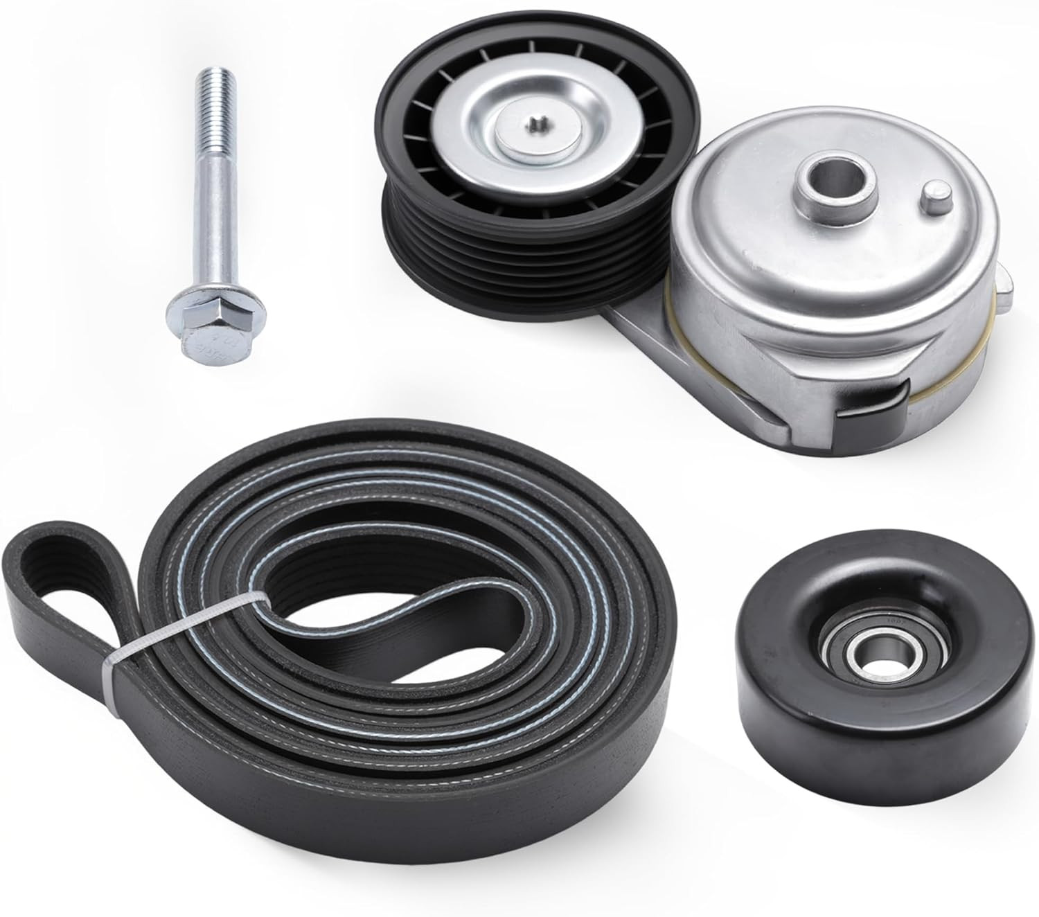 Belt Tensioner Serpentine Belt Kit for Chevy C1500 K1500 GMC 4.3L 5.0L 5.7L 3800