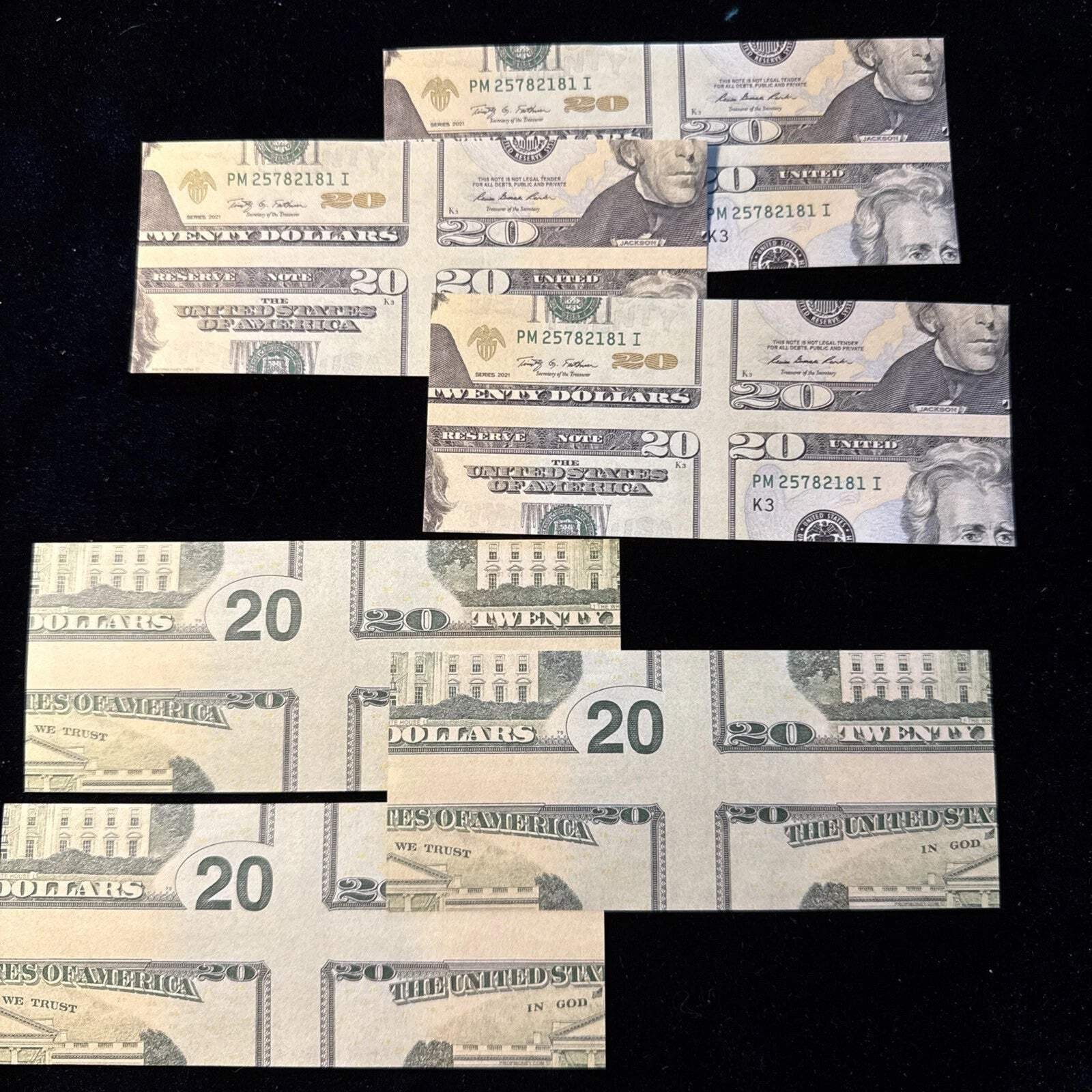 6 Pack - Mismade $20 Twenty Dollar Bill 💵 🪄 Bill Change