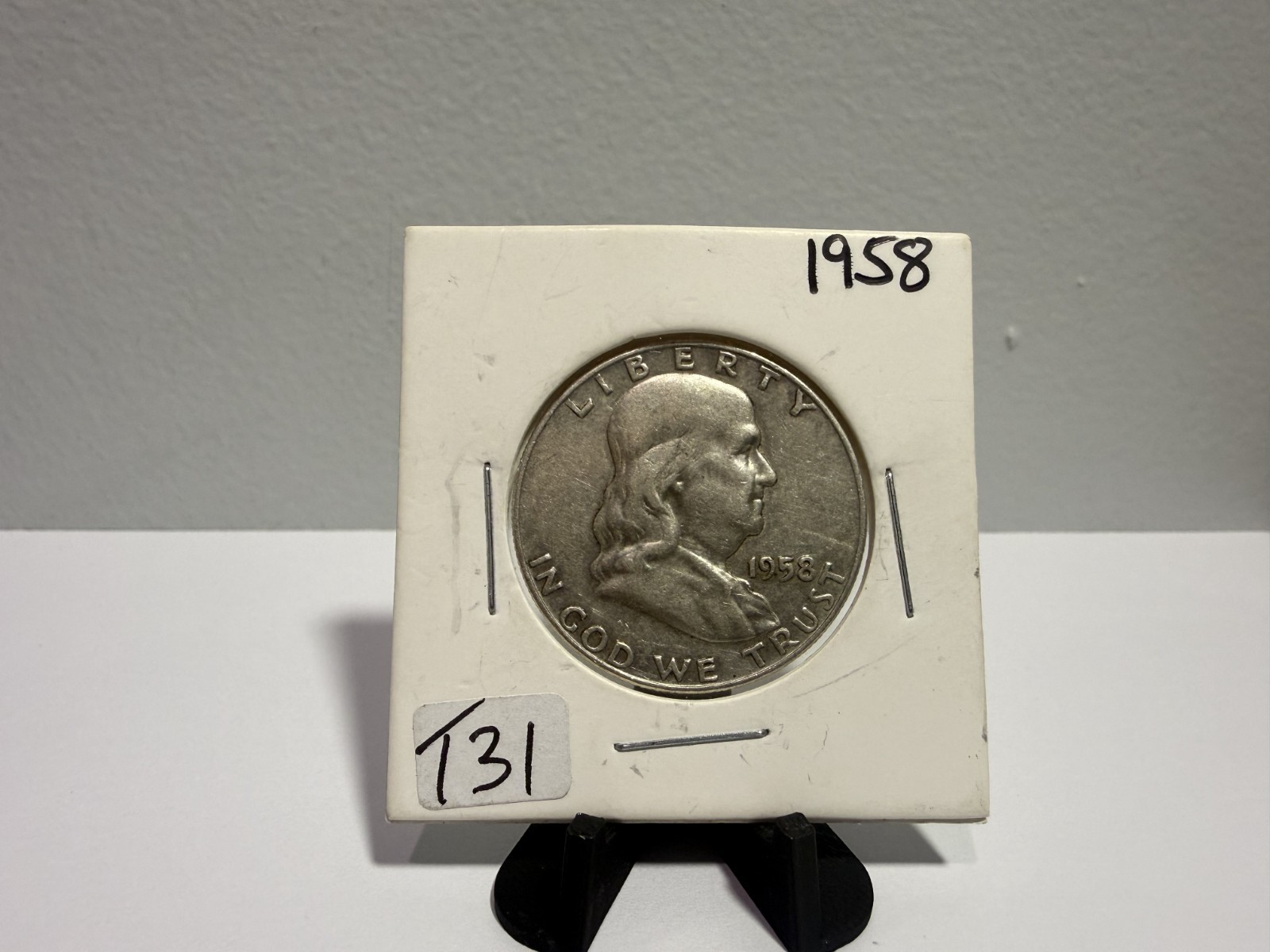 1958 Franklin Half Dollar Coin 90% Silver Nicely Toned (T-31)
