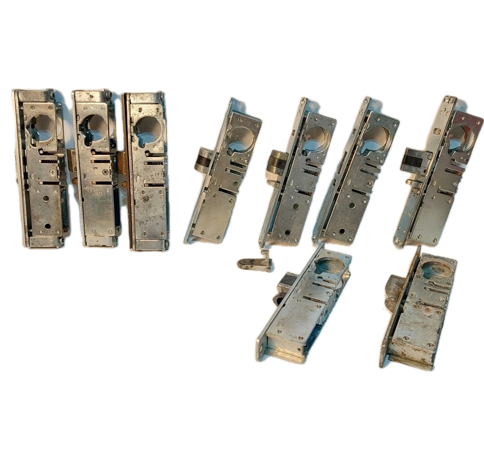 Assorted Lot Of 9 Salvage Lock Body Parts. Adams Rite  & Unmarked Lock Parts.