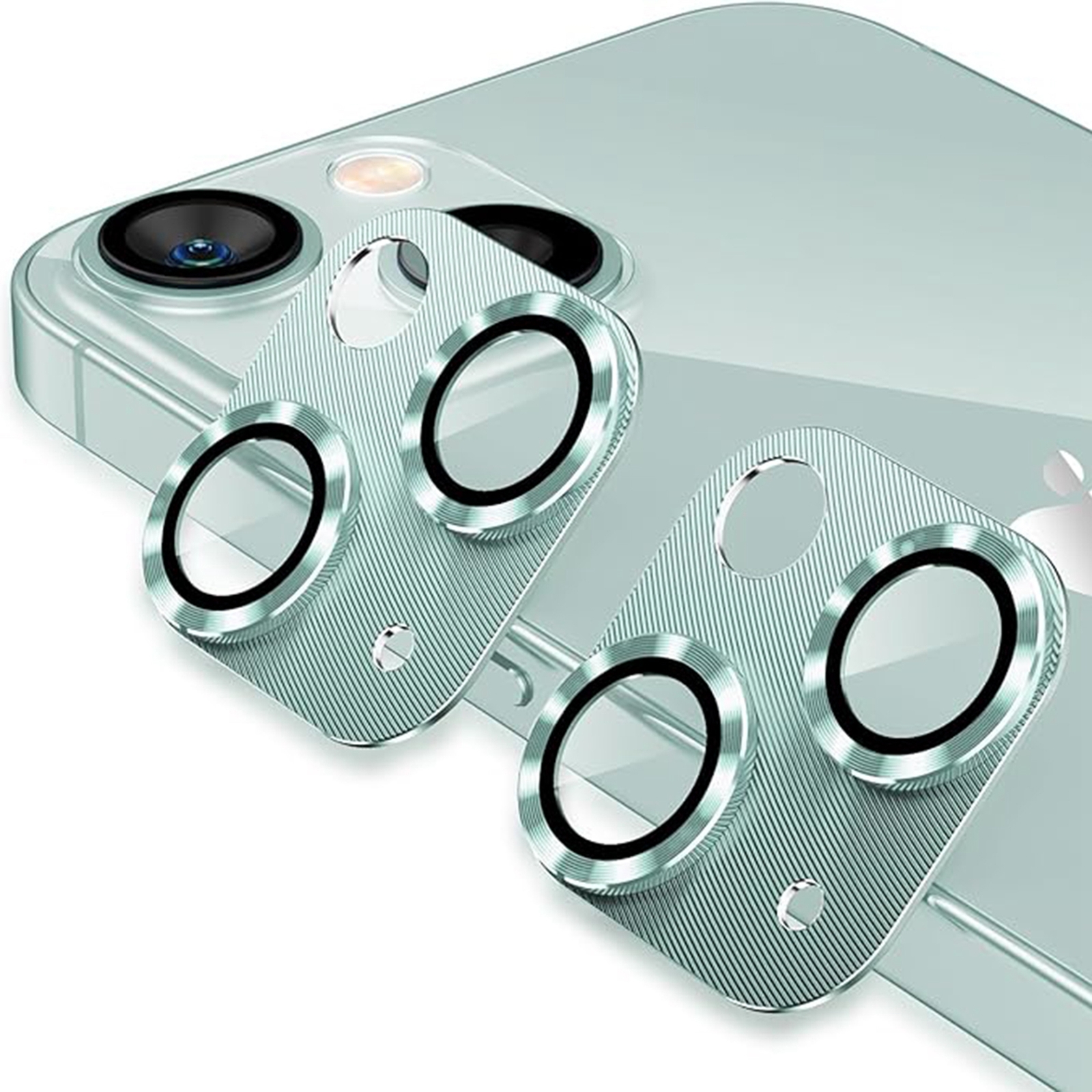2 Pack Metal Camera Lens Protector for iPhone 15 14 13 12 Pro Max Tempered Glass