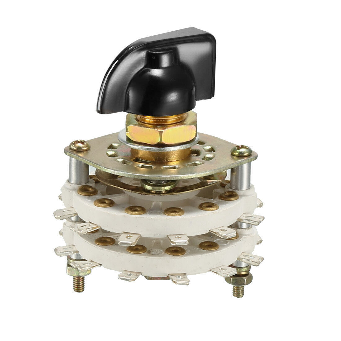 6P3T 6 Pole 3 Position 2 Deck Band Channel Rotary Switch Selector Plastic Knob