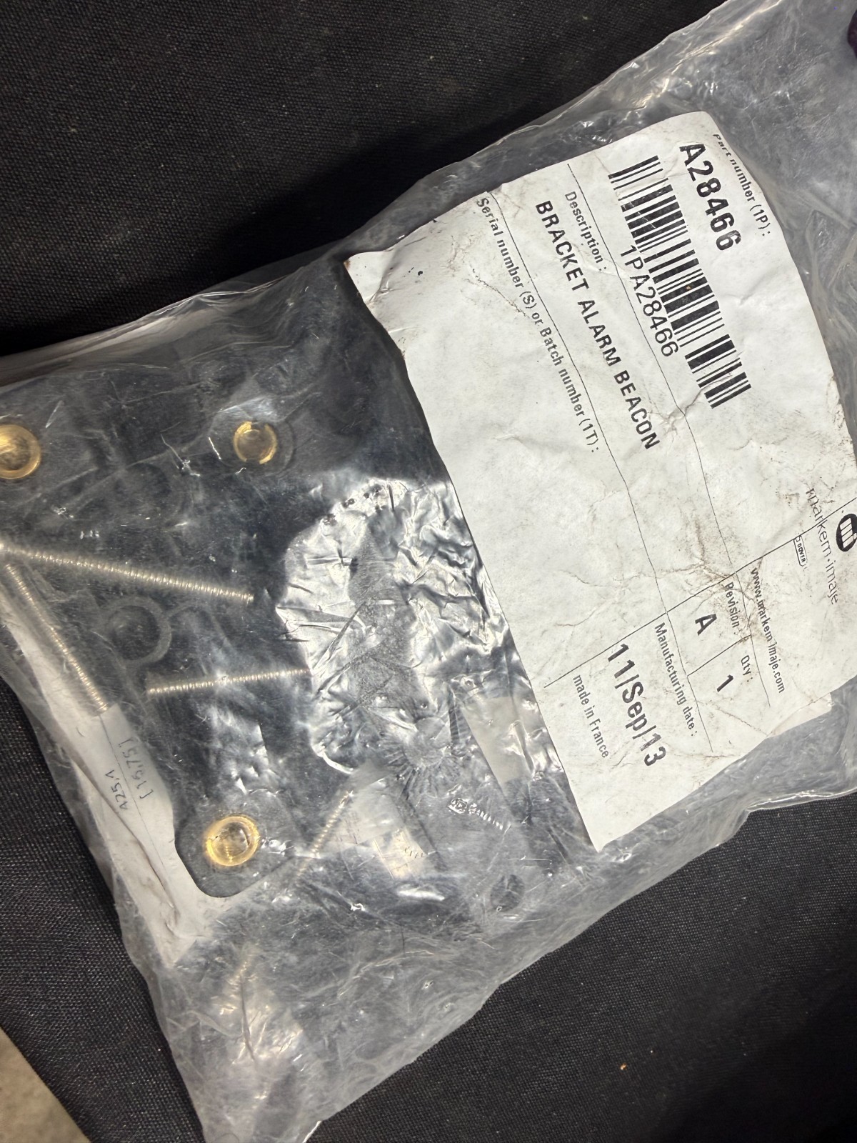 Markem-Imaje A28466 Stainless Steel Alarm Beacon Bracket Inkjet Printer NIB