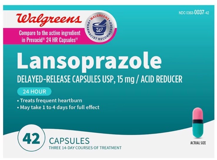(2) Pack - 24HR Lansoprazole Delayed-Release Capsules, Acid Reducer Exp 10/26