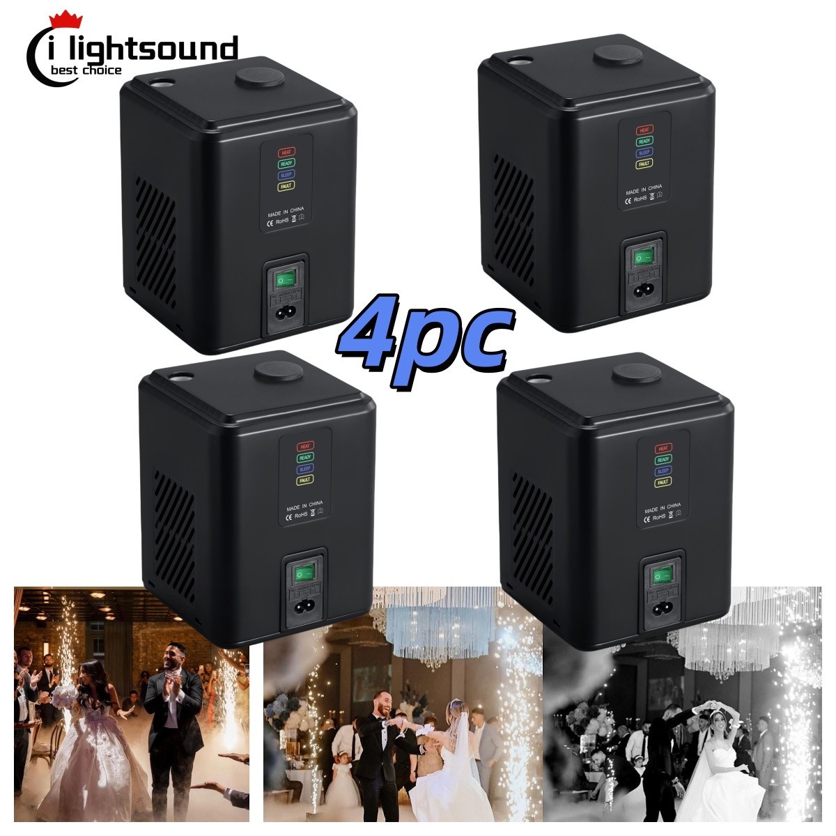 4pc DJ party wedding mini spark 350W cold spark firework sparkle machine remote