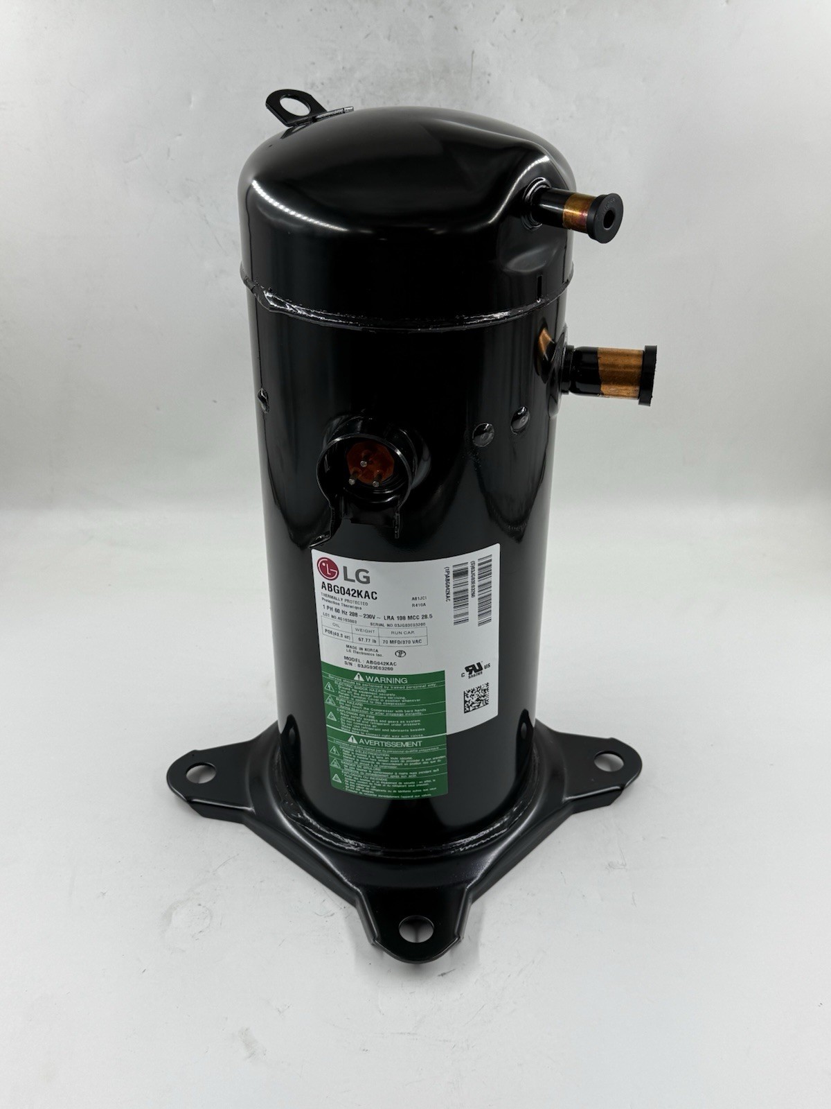 NEW LG ABG042KAC 42,000 BTU Replaces Copeland ZP40K6E-PFV-130 ZP42K6E-PFV-130