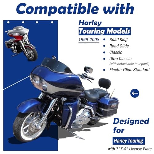 Lay Down License Plate Mount Brackets Fit for 1999-2008 Harley Touring Road