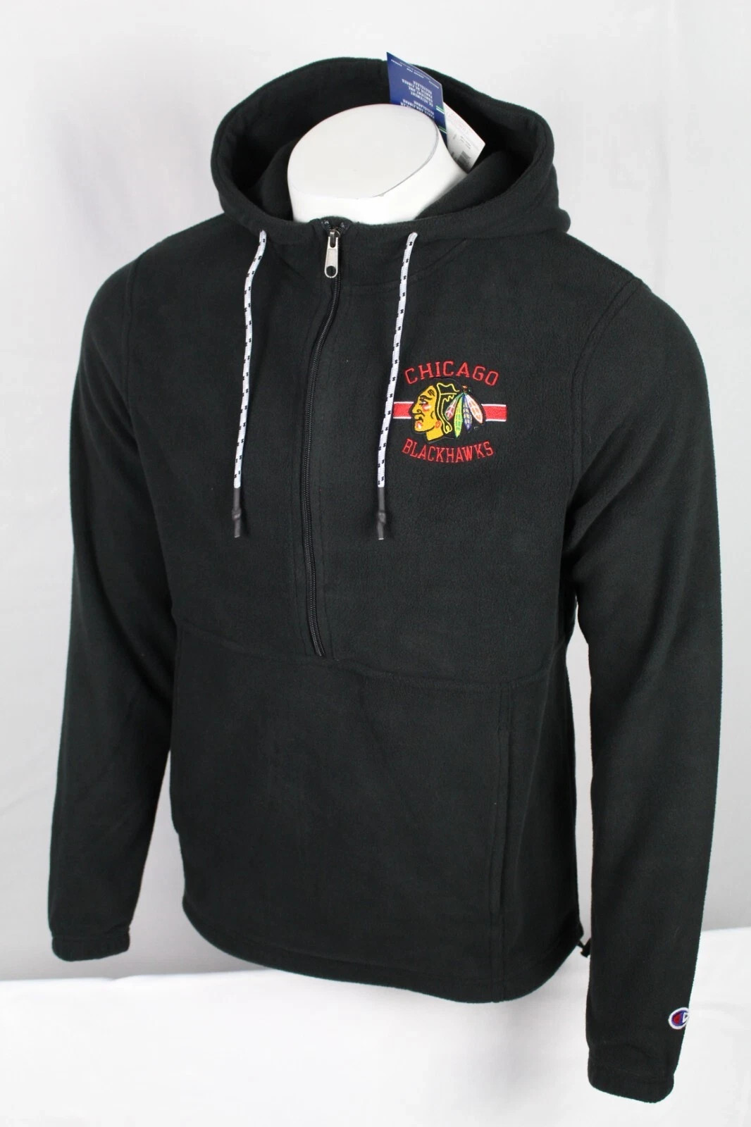 Chicago Blackhawks Men's Hoodie 1/2 Zip Pullover M Medium Fleece Midweight