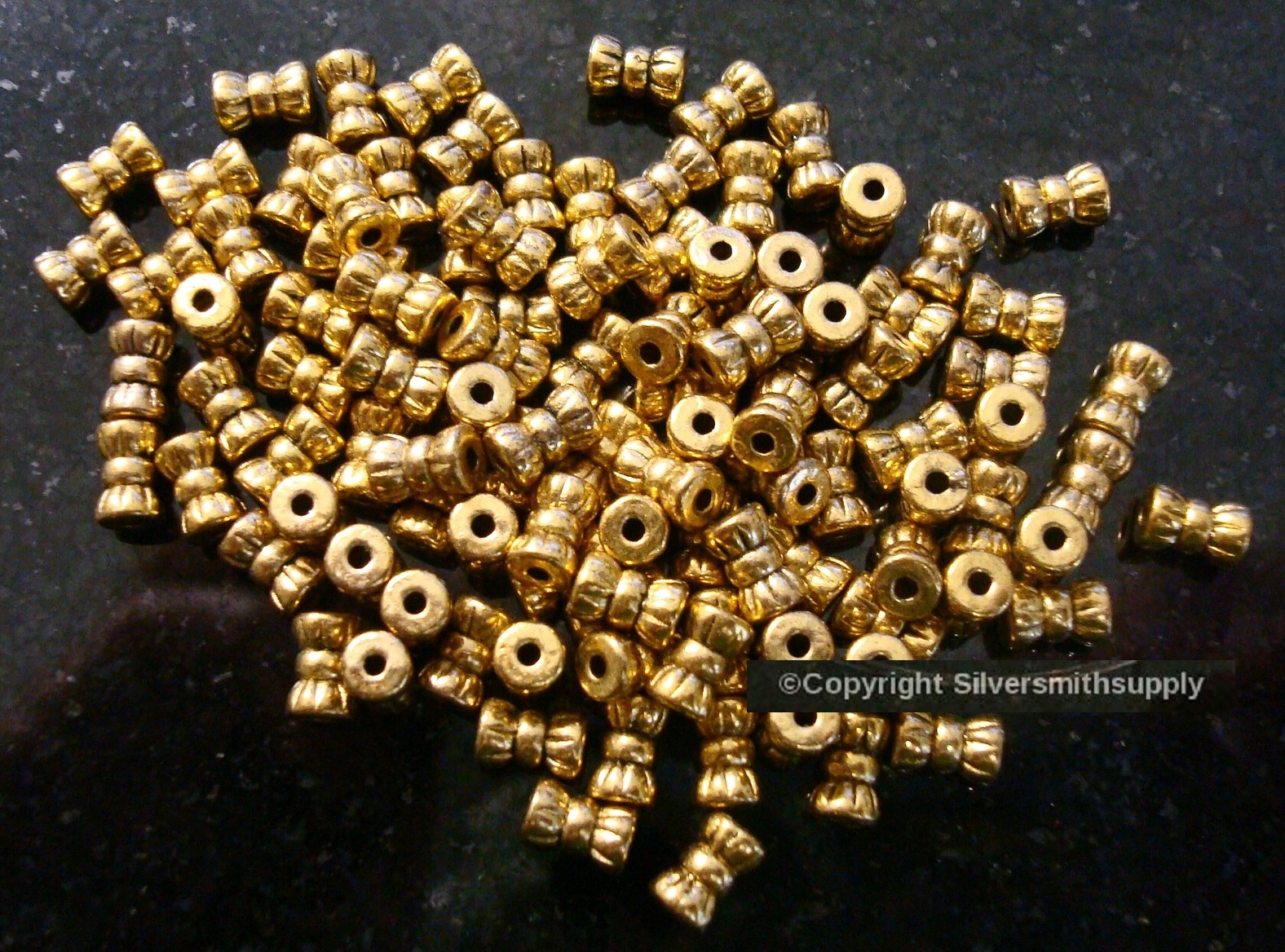 100 Antique gold plated bow shaped spacer filler beads necklace jewelry  FPB195