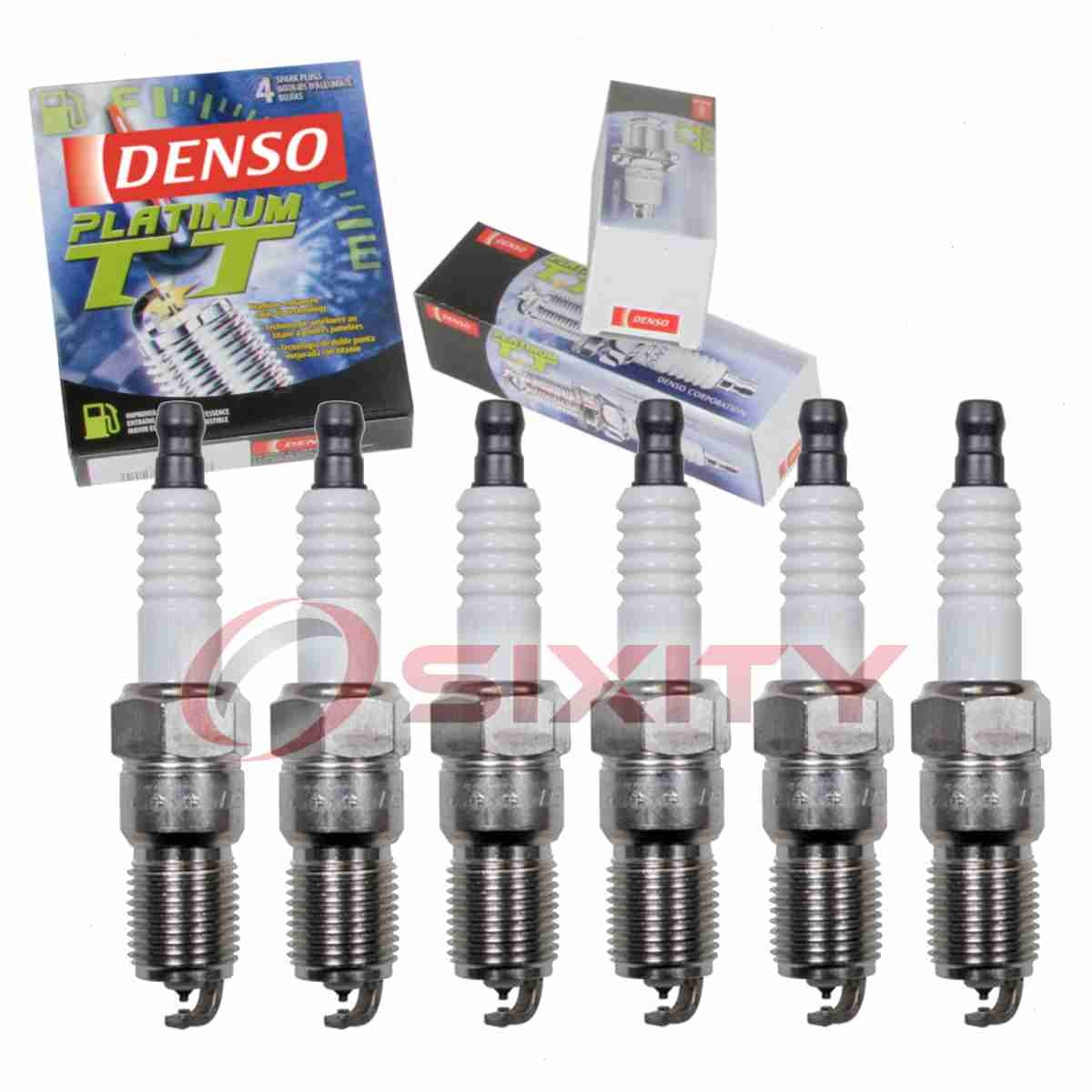 6 pc Denso Platinum TT Spark Plugs for 1986-1988 Cadillac Cimarron 2.8L V6 mw