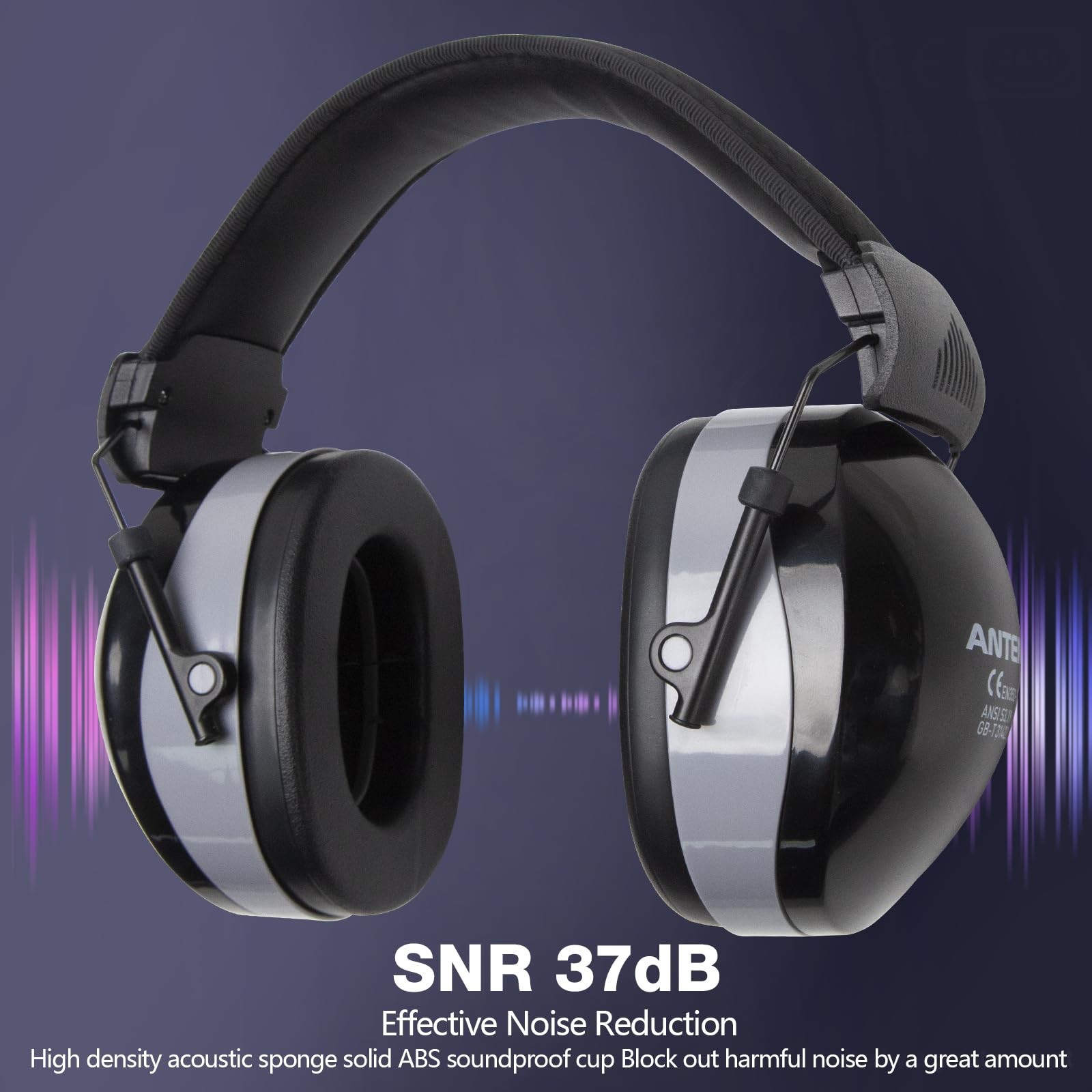 37dB Gun Range Ear Protection, Adjustable Ear Muffs for Noise Reduction, for ...
