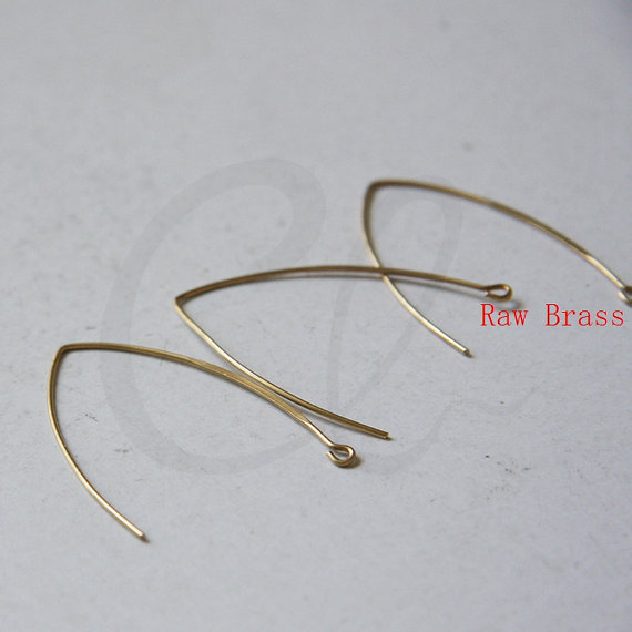 20 Pieces Raw Brass Earring Hooks - 42x32.5mm (CW-1834C-I-121X)