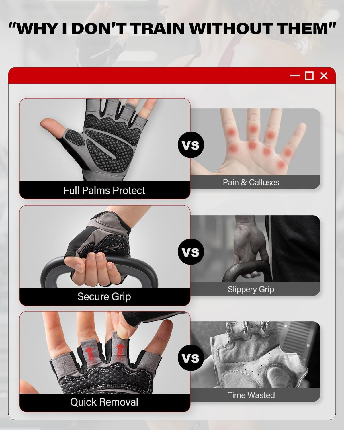 Weightlifting Gloves for Men Wrist Lifting Workout Fitness Anti Slip Grip Padded