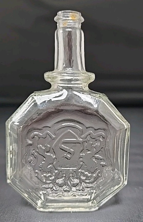 Vintage 1950s Embossed Schenley Mini Whiskey Bottle w/Stopper