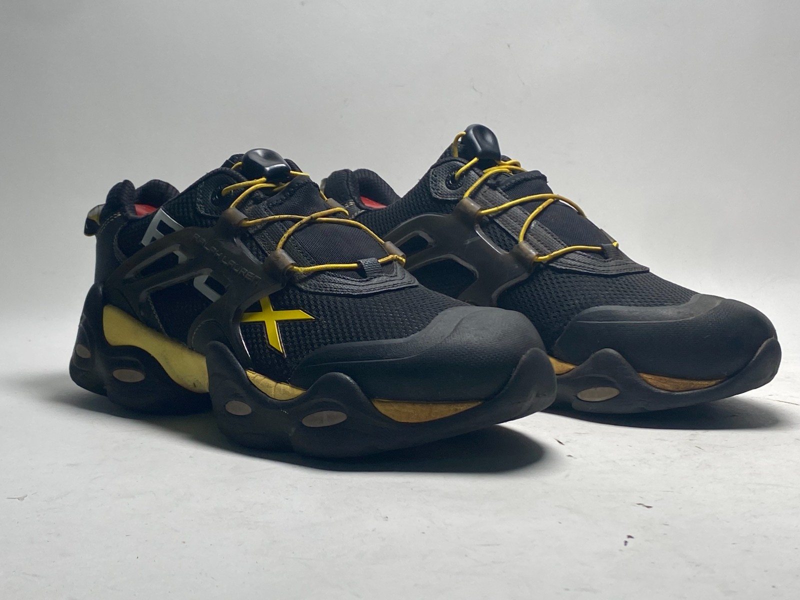 Y2K Ralph Lauren RLX Xtreme Men's Size US 9D Athletic Sport Shoes Black Yellow