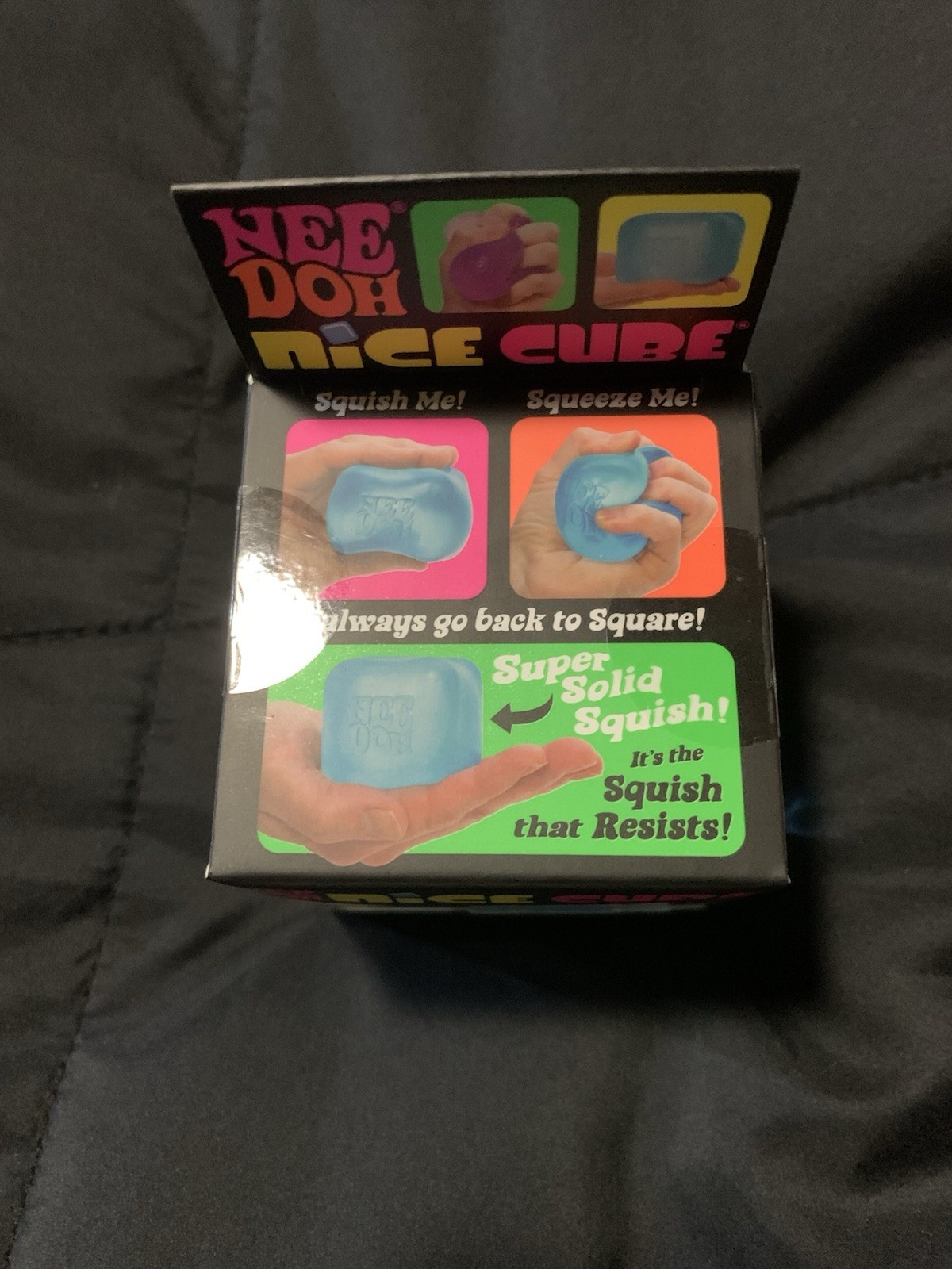 NeeDoh Nice Cube Super Solid Squish Stress Ball Fidget Toy Blue NIP