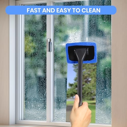 6PCS Windshield Cleaning Tool Car Window Cleaner with 5 Reusable and blue