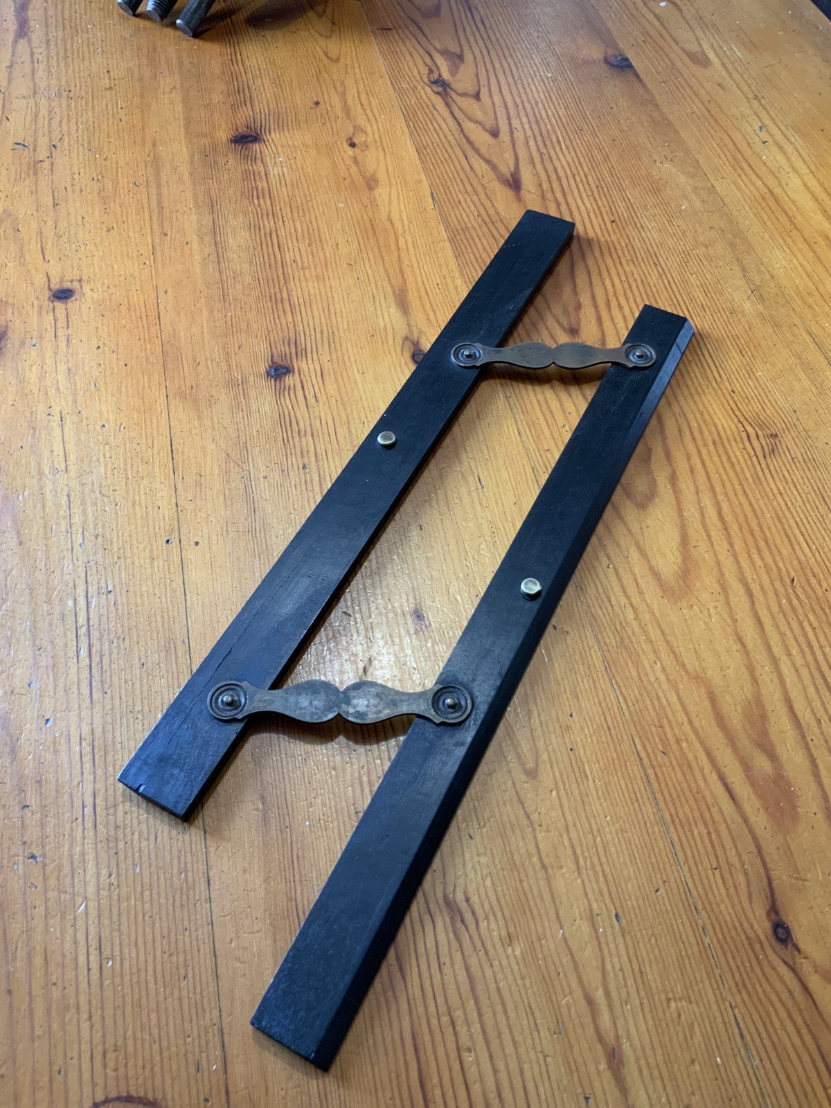 ANTIQUE EBONY AND BRASS 15” PARALLEL RULER