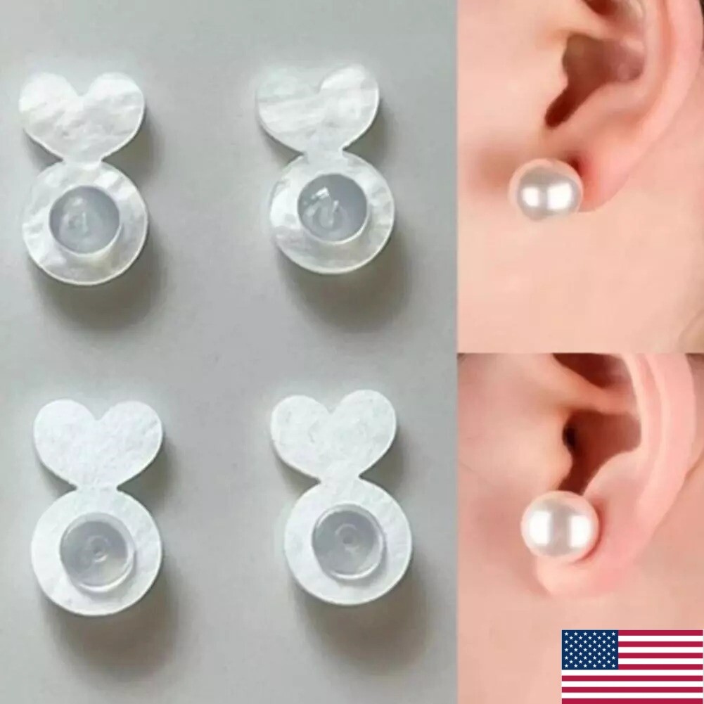 10-50X Earring Lifter Backs Acrylic Earring Support Backings for Heavy Earrings