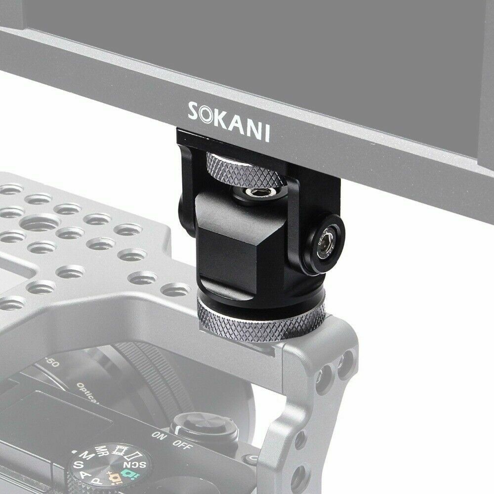 Sokani Monitor DSLR Holder Mount On Camera Pan 360º Tilt 180º Cold Shoe Mount