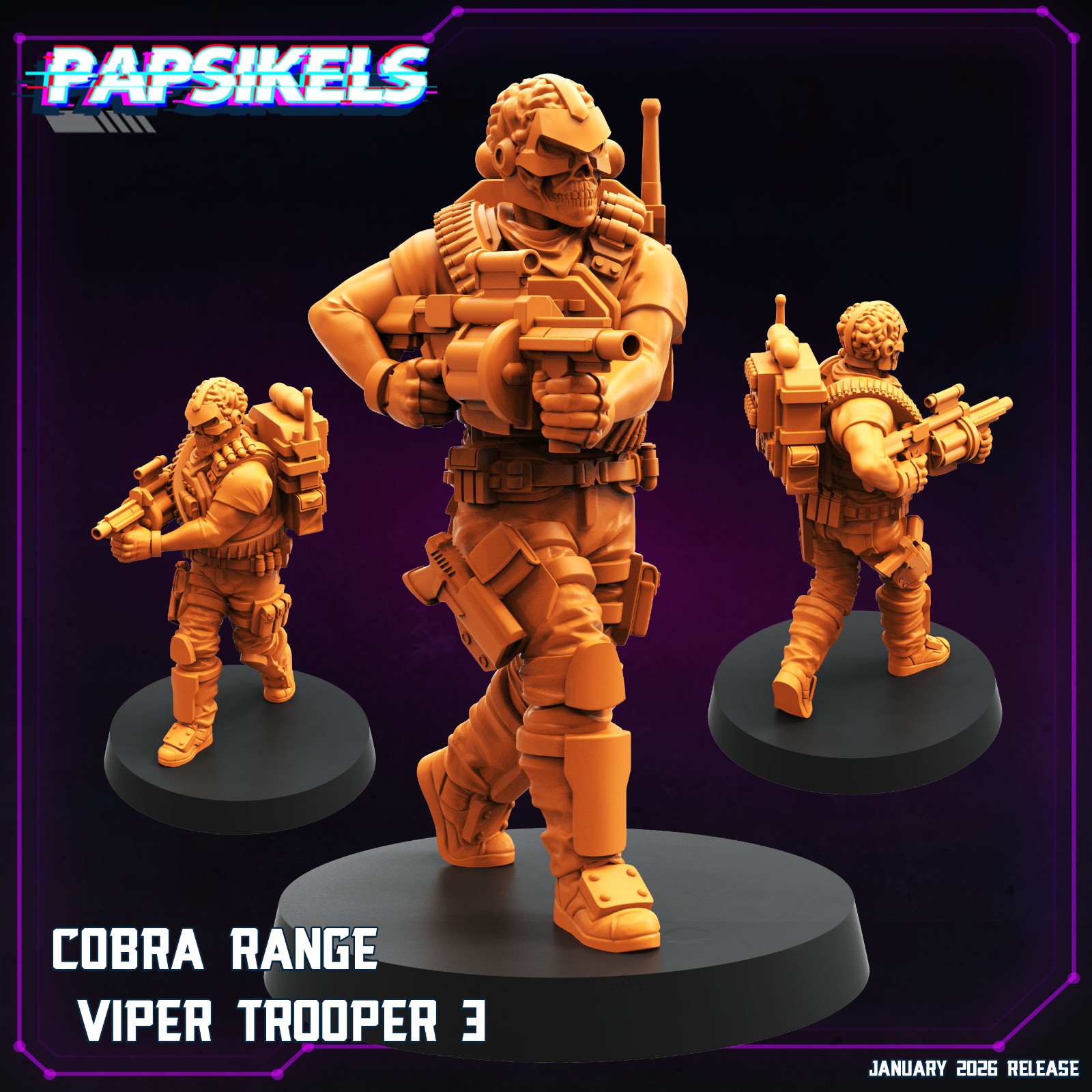 Papsikels Cobra Range Viper Troopers Set (6 Models) 32mm Resin Miniature Sci-Fi