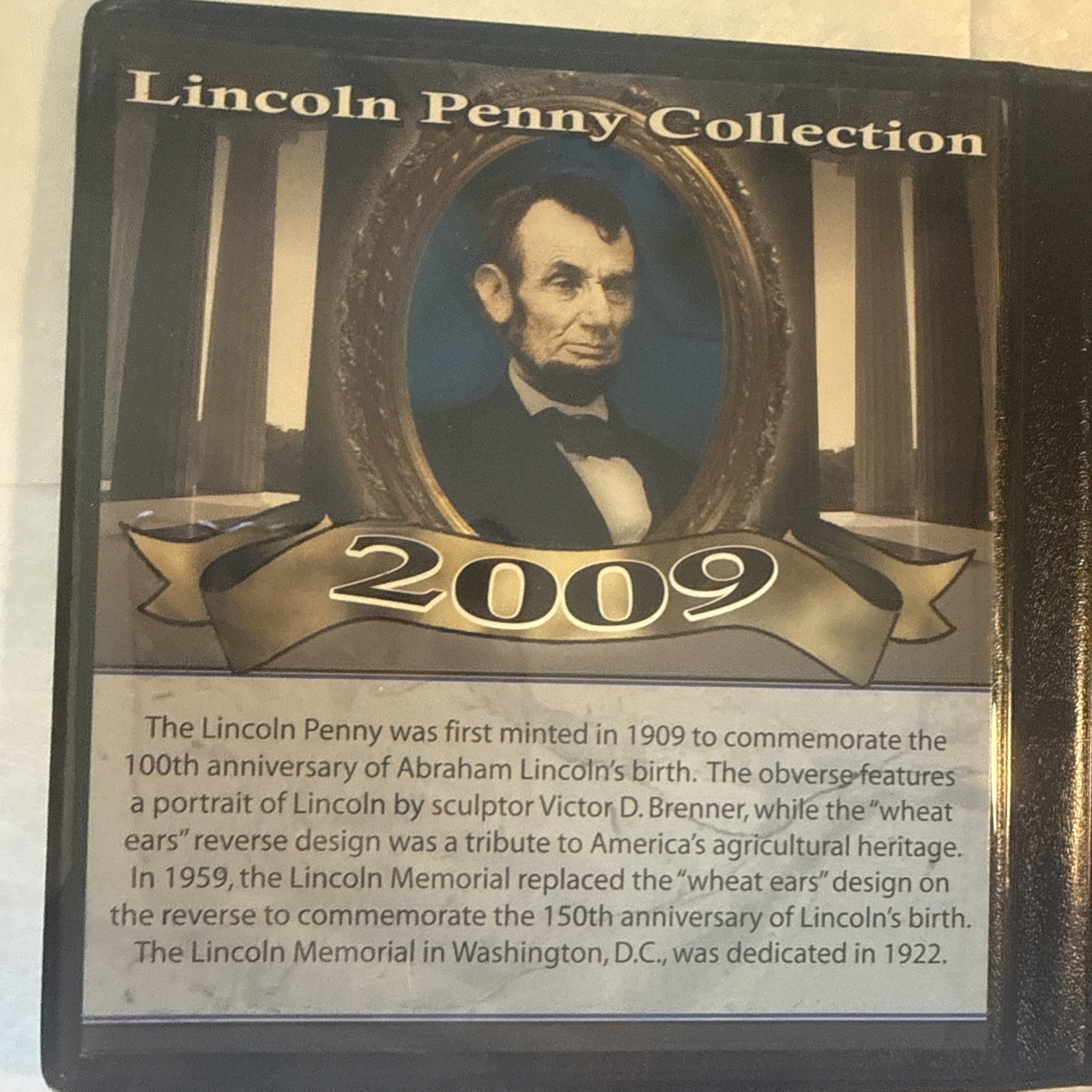 2009 Lincoln Penny Collection Set – First Commemorative Mints/COA And cover book