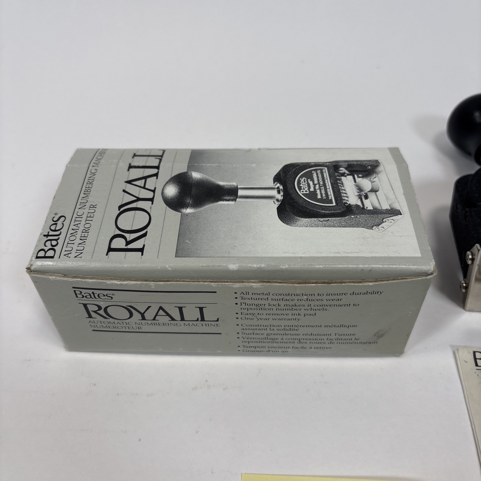 Bates Royall RNM5A-7 Automatic Numbering Machine Ink Stamp Complete In Box