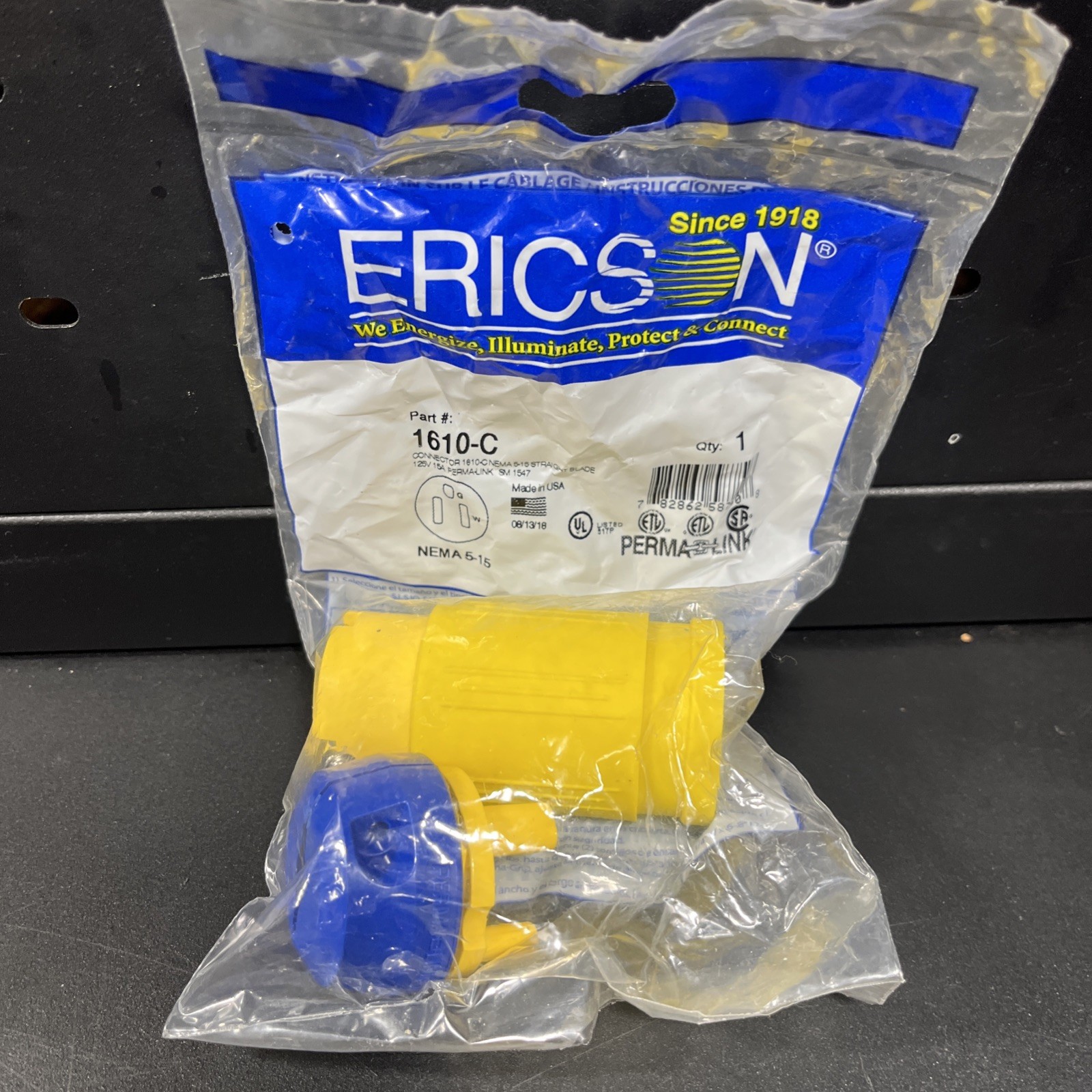 Ericson 1610-C Connector 15Amp  125V Straight Blade Nema 5-15 Lot Of 10