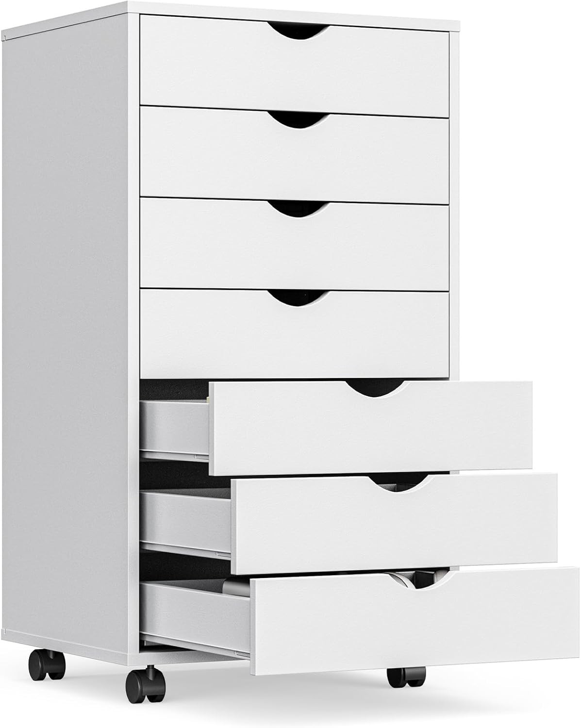 7 Drawer Mobile File Cabinet under Desk Storage Organization with Wheels Vertica