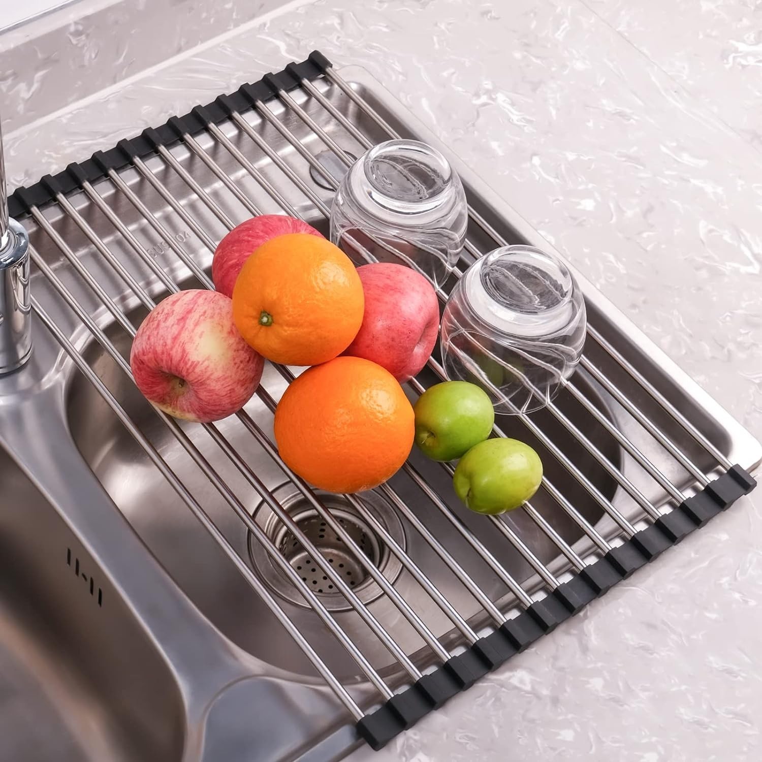 Space-Saving Roll Up Dish Drying Rack - Heat Resistant & Foldable 17.5" x 11.8"