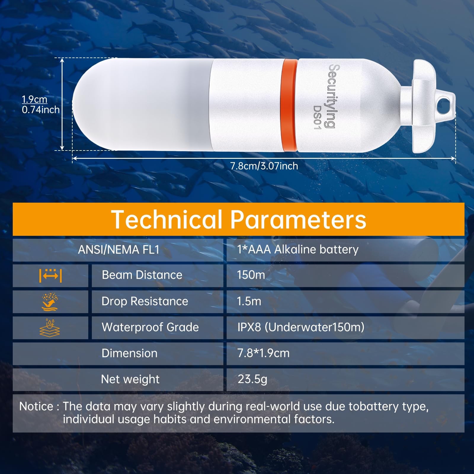 Securitying 2Pcs Scuba Dive Strobe Signal Light Mini Tank Light Night Dive