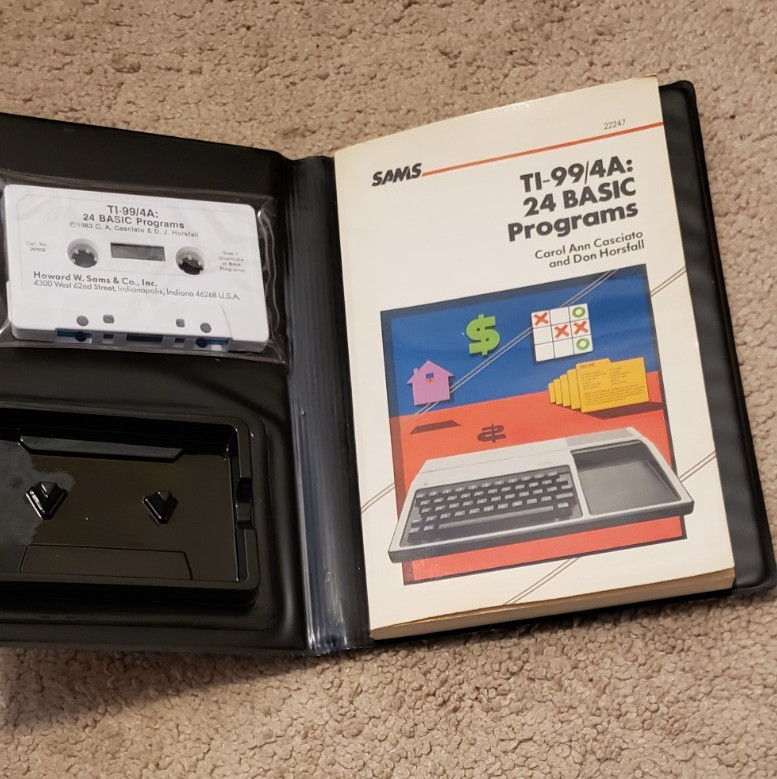 VINTAGE TI-99 4A 24 BASIC PROGRMAS COMPUTER BOOK & CASSETTE SEALED 1983