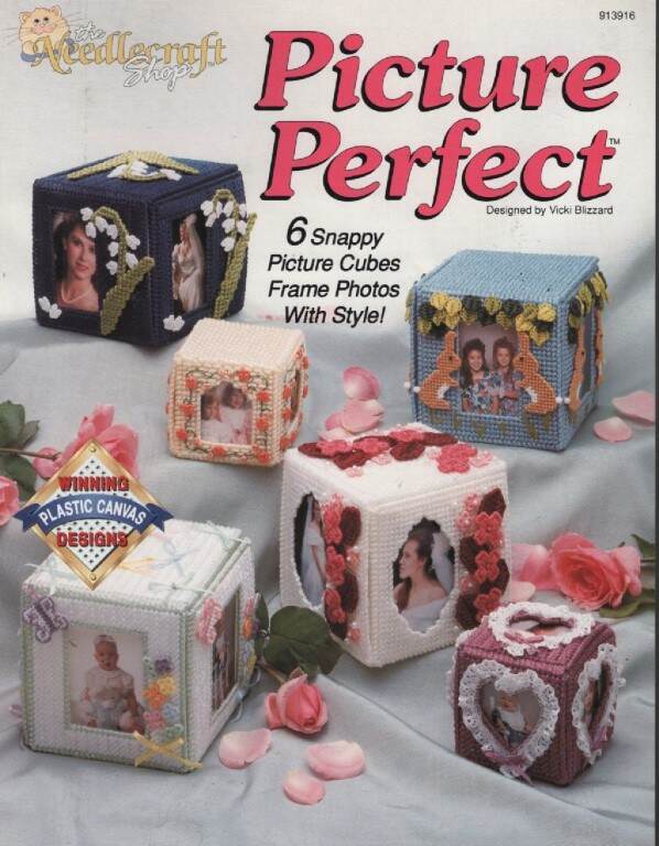 OOP!!! PLASTIC CANVAS PICTURE PERFECT PICTURE CUBES 6 DESIGNS