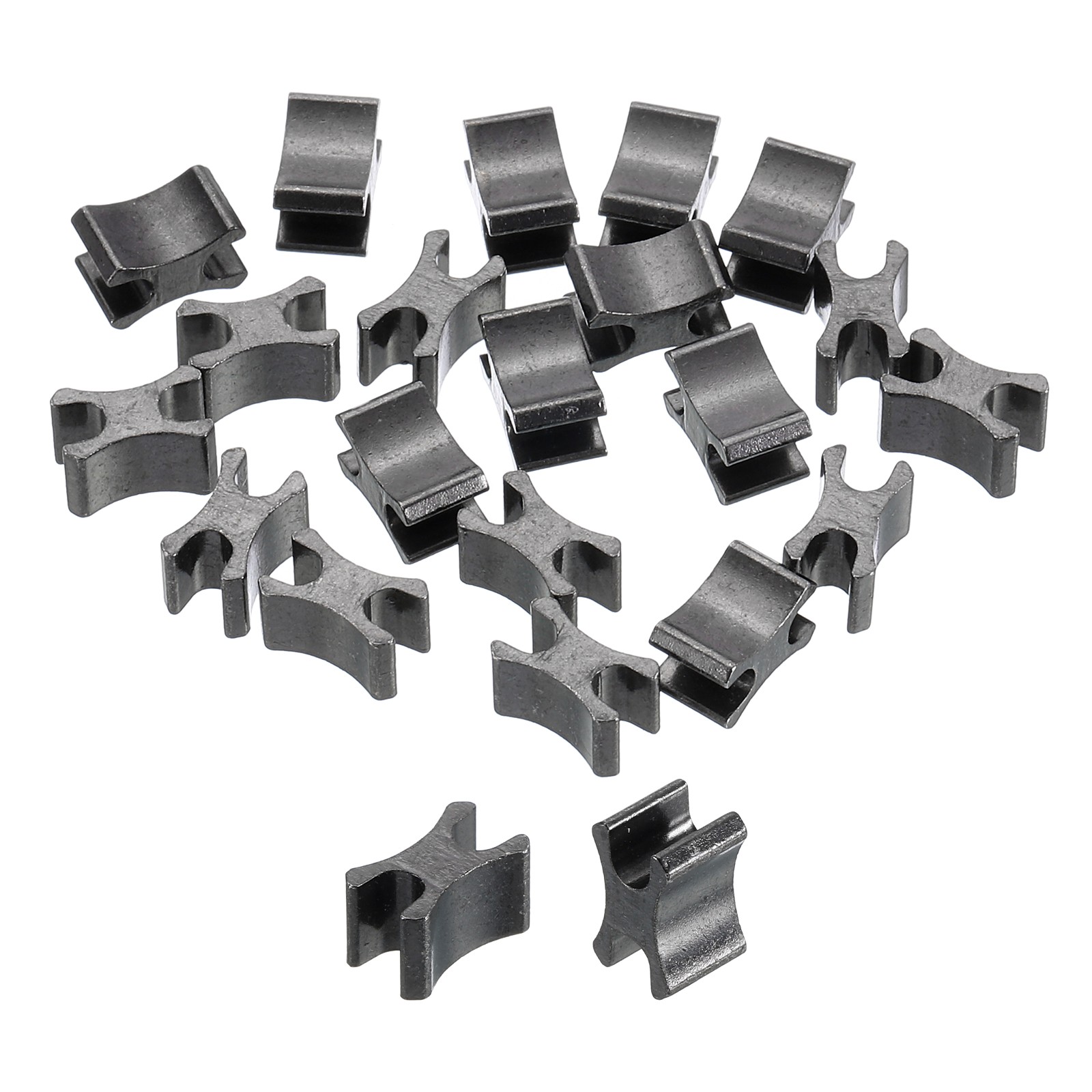 40Pcs Zipper Slider Retainers, #8 Top Stoppers Closed-end, Metallic Black