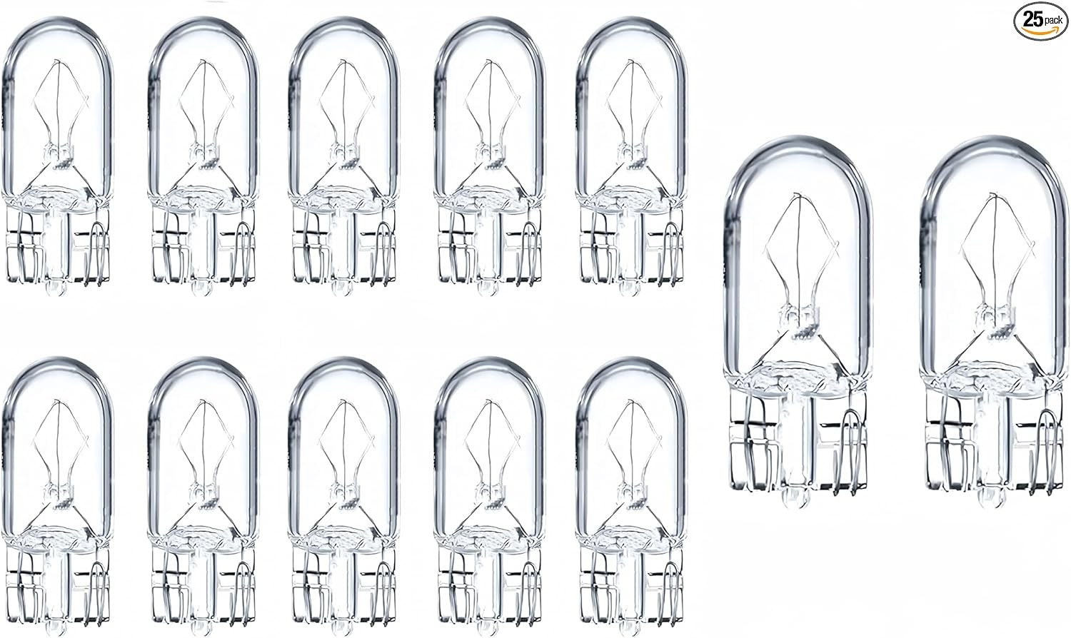 12 Pack 2825 Bulb Long Life Tail Light 168 194 W5W 1/4 Wedge Base 12V 5W Clear f