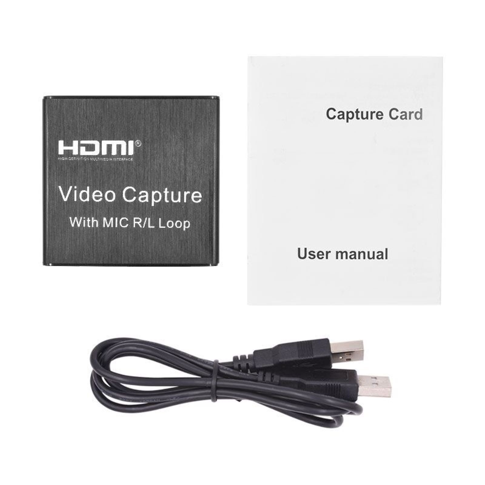 Alloy Video Capture Card 4K Screen Record Game Streamer Device MIC R/L Loop