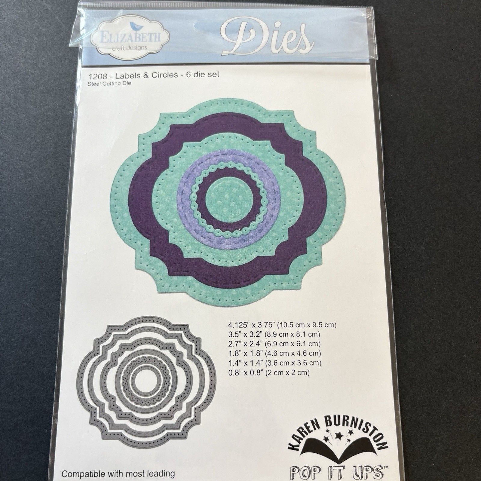 Elizabeth Labels & Circles 3.75x4.25in Metal Cutting Dies 1208