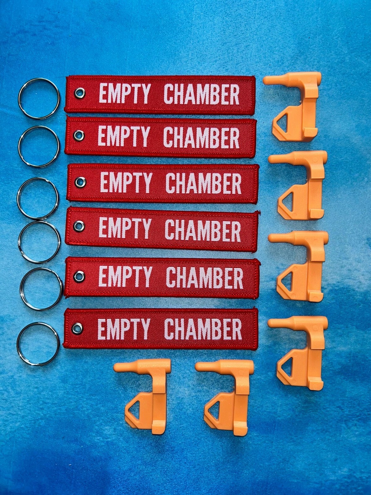 6 Pack Empty Chamber Flags Key Chains for Safety Gun Pistol Indicator  FREE SHIP