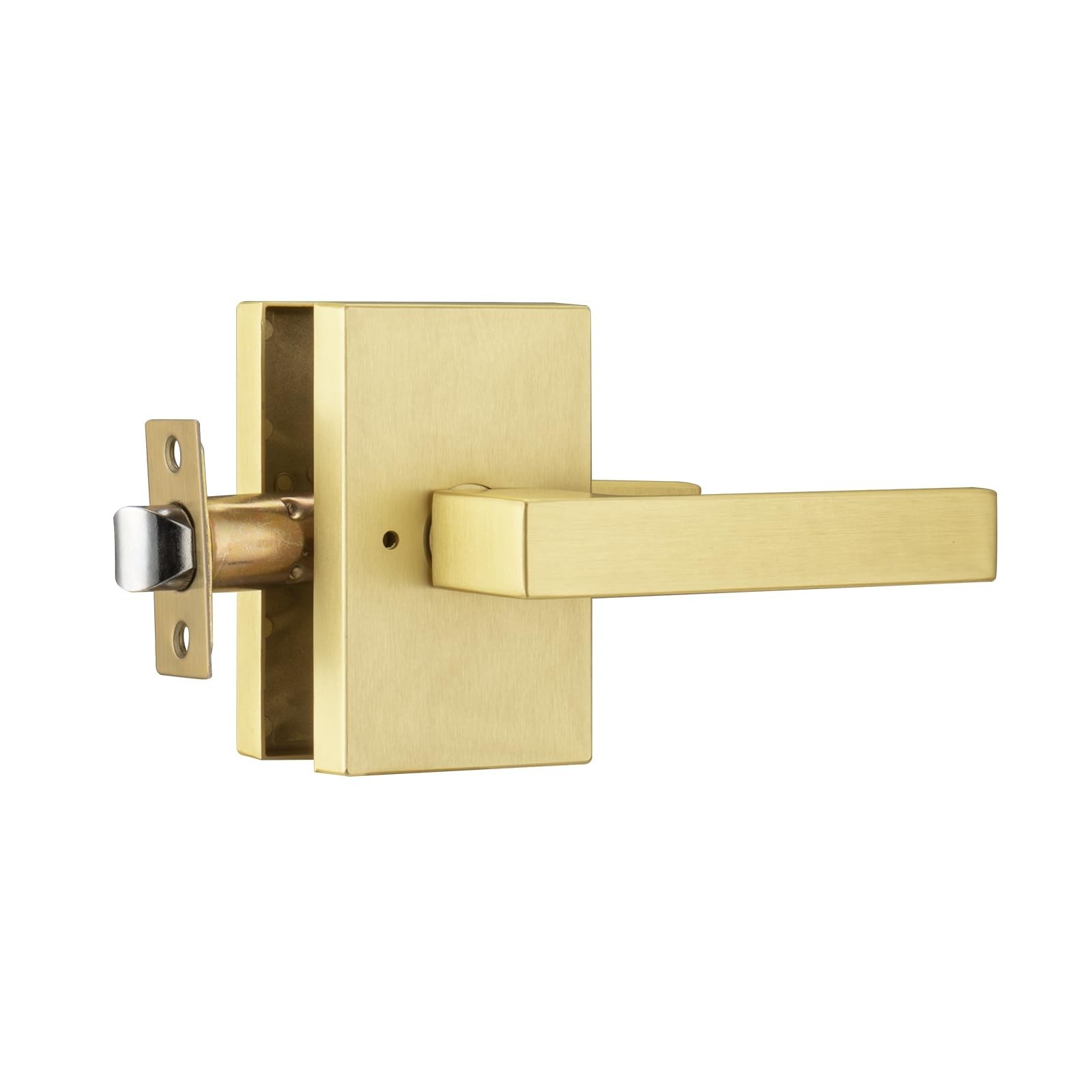 Gold Door Handle Interior,Privacy Door Handles for Bathroom, Satin Brass Heav...
