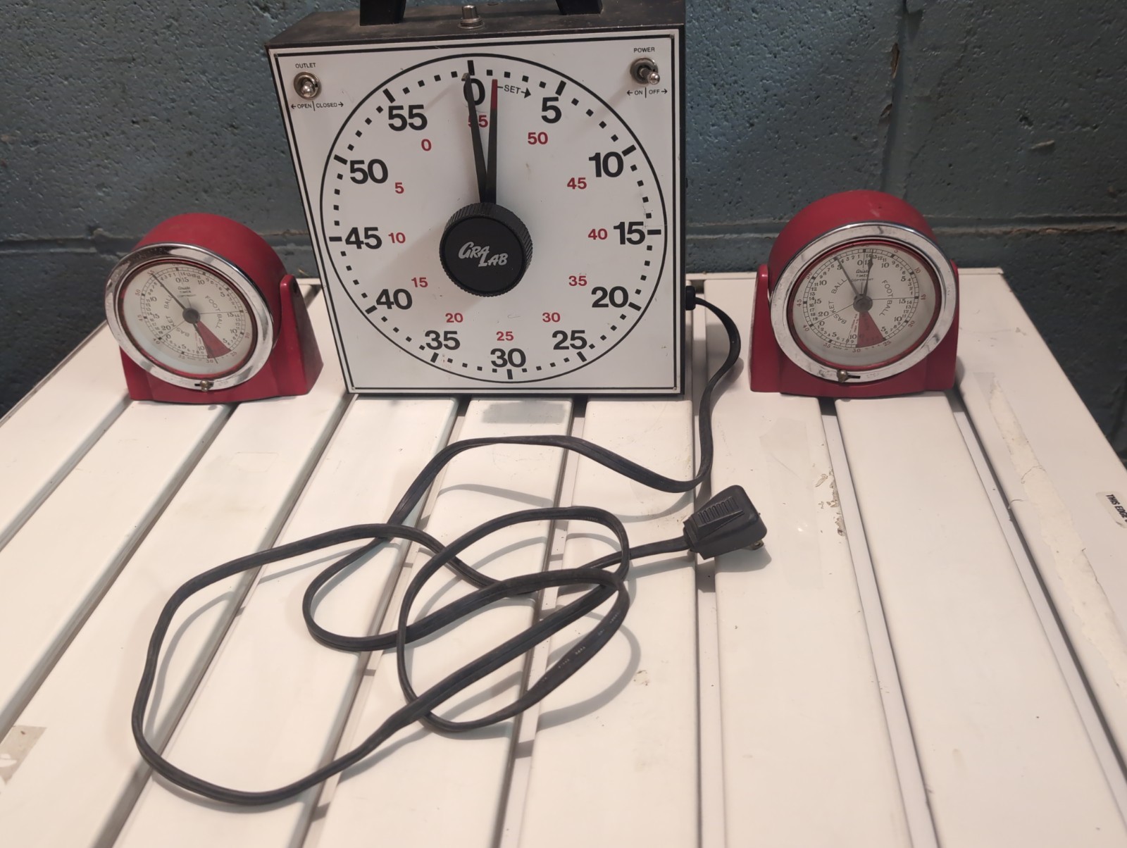 Vintage Sports Timer Clock Lot. Aristo Gra Lab. Basketball Football.
