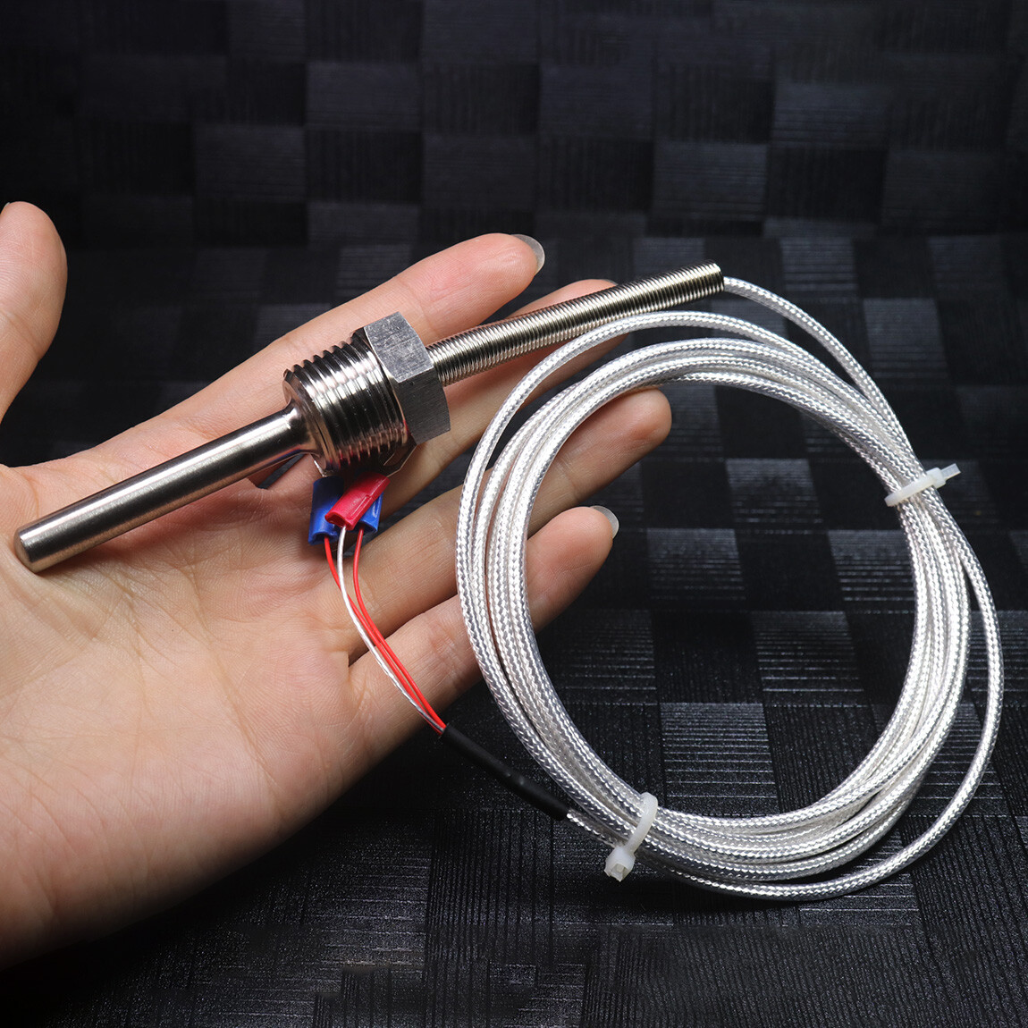 K Type Thermocouple Probe, 1/2" Thread Temperature Sensor Head