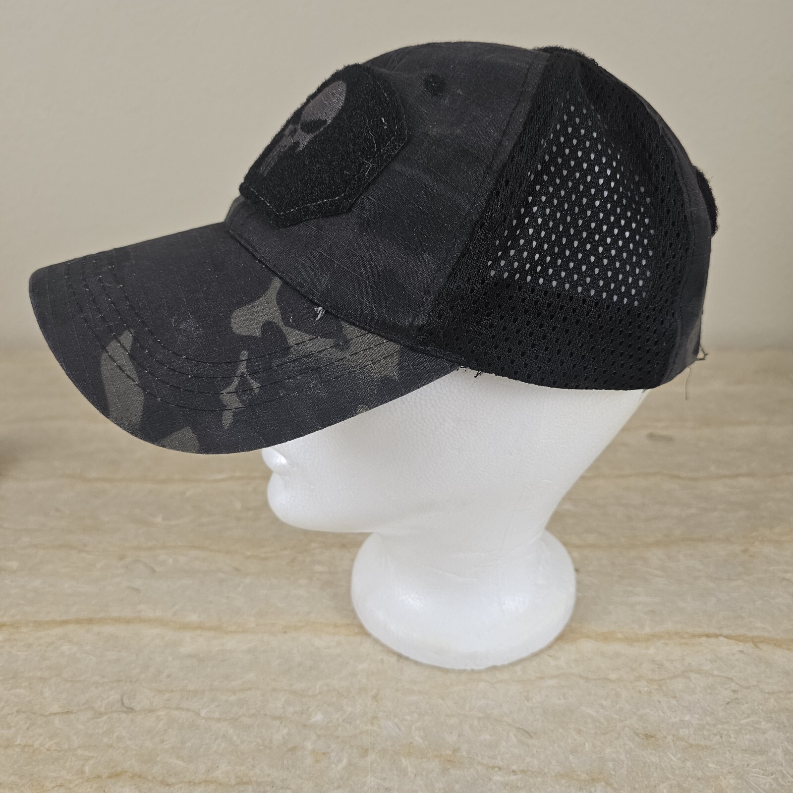 Camo Punisher Caps, Black And Green Camo Hats Strapback