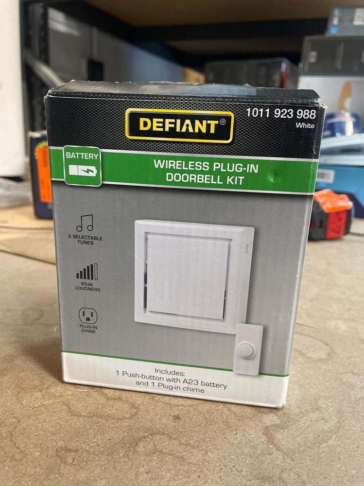 Wireless Plug-In Doorbell Kit with 1 Push Button, White