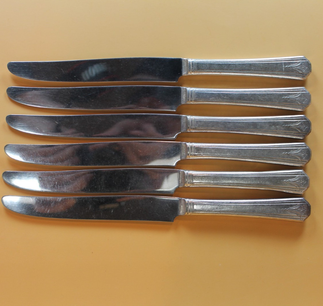 Oneida / Simeon L & George H Rogers - THOR - SIX New French Hollow Knives -